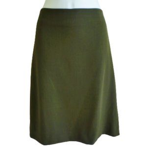 MM New York LaFleur Career Skirt Green Side Zip Back Overlap Slit Designer 10